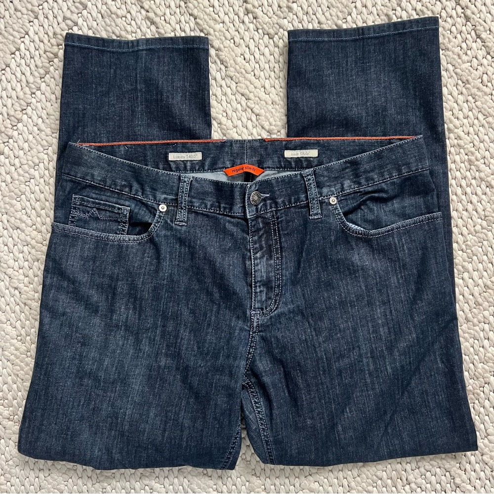 ALBERTO Regular Slim Fit Jeans Light Denim T400 35 x 28 EUC